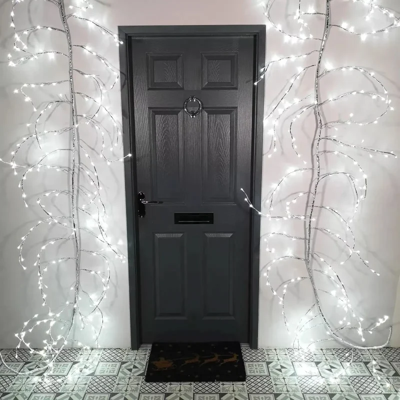 288 led silver branch garland 3m