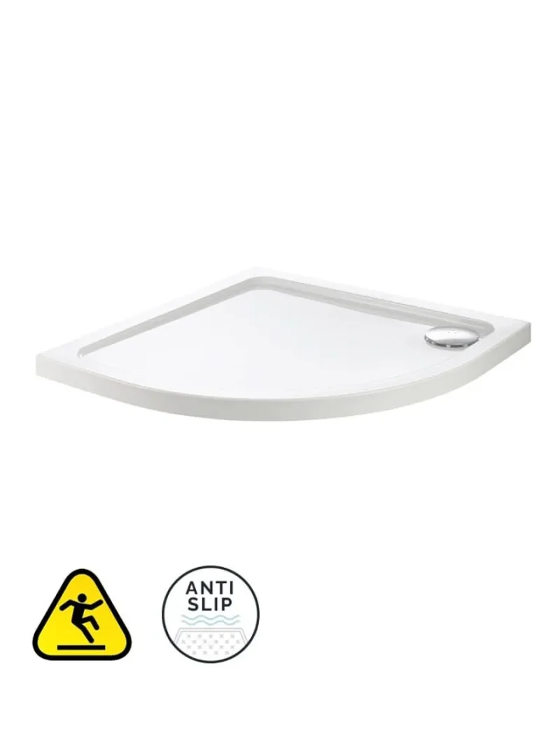 900mm low profile anti slip shower tray waste sonas kristal secure quadrant