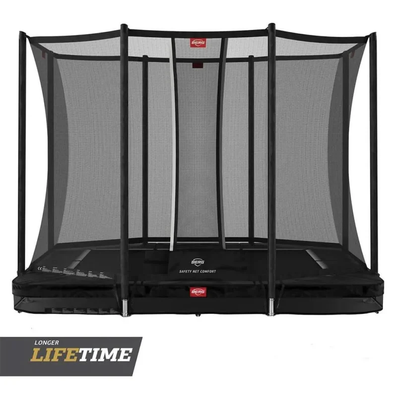 9ft black inground trampoline w safety net berg favorit