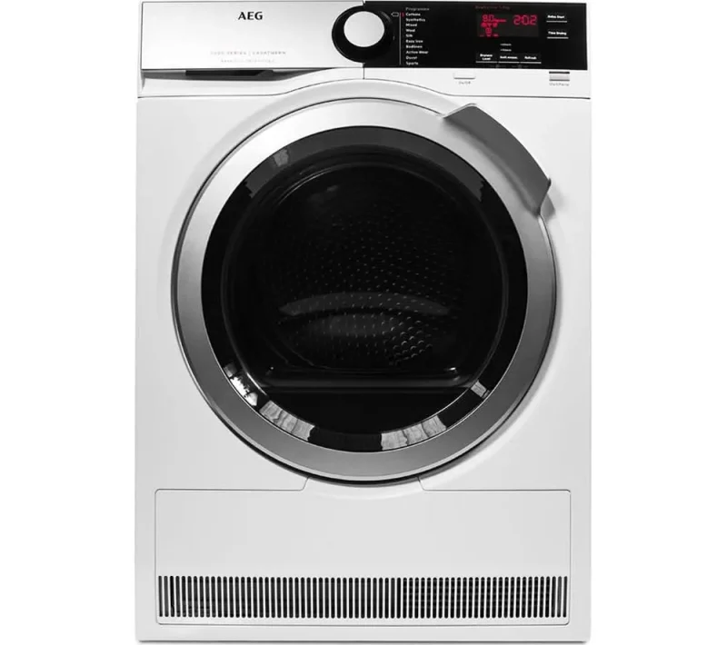 aeg 8kg heat pump dryer white t7dee845r