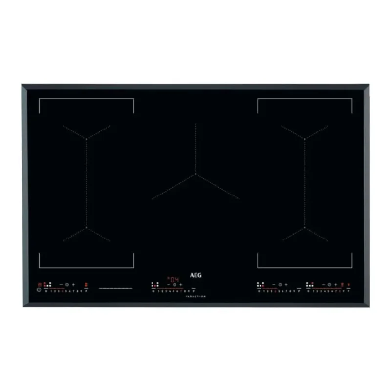 aeg frameless induction hob white red display ike85651fb