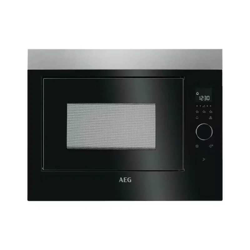 aeg stainless steel touch microwave mbe2658sem integrated design