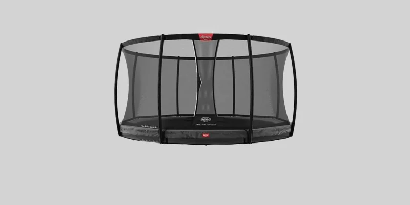 berg champion 14ft trampoline with deluxe safety net grey