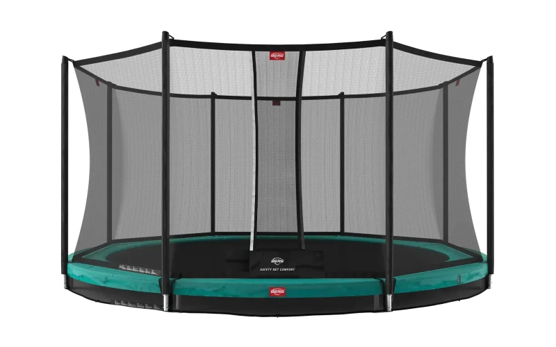 berg favorit 14ft inground trampoline with safety net green