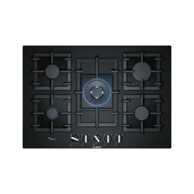 bosch 75cm black glass gas hob ppq7a6b90