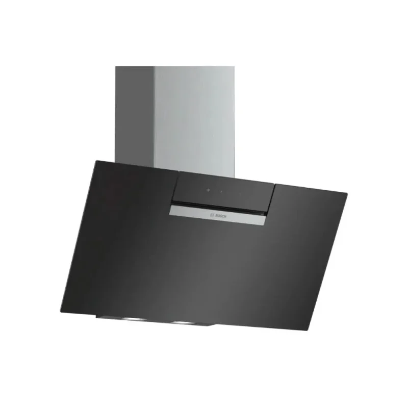 bosch 80cm black glass chimney hood dwk87em60b