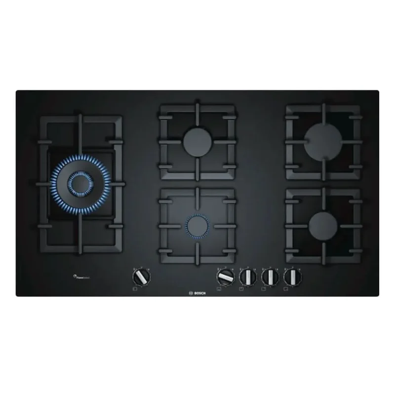 bosch 90cm black glass gas hob pps9a6b90