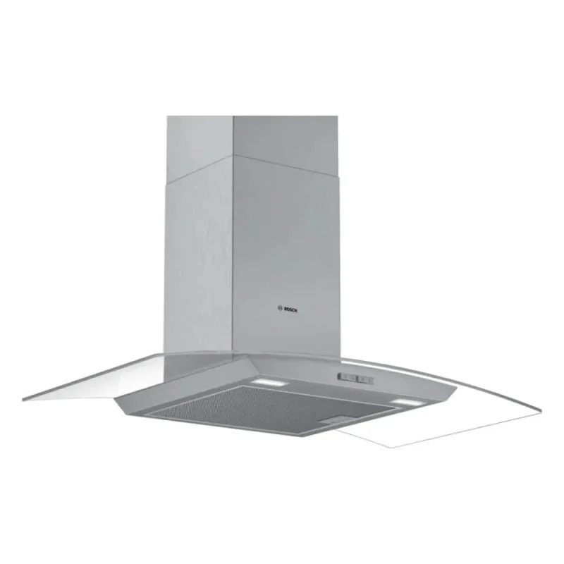 bosch 90cm curved glass chimney hood in brushed steel dwa94bc50b