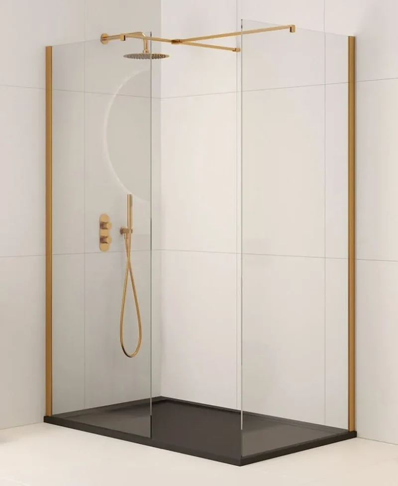 brushed gold 1100mm sonas wetroom panel awrp1100bg