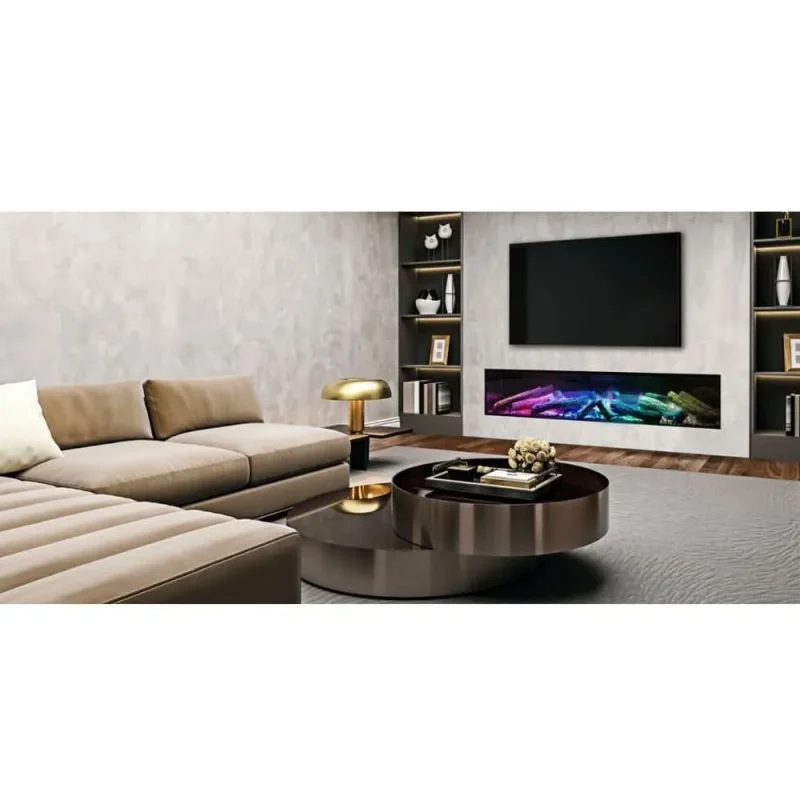 evonic halo 1800 glass electric fireplace integrated design