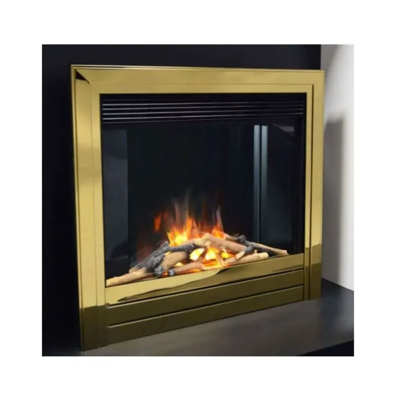 evonic kepler 22 electric fireplace insert brass frame