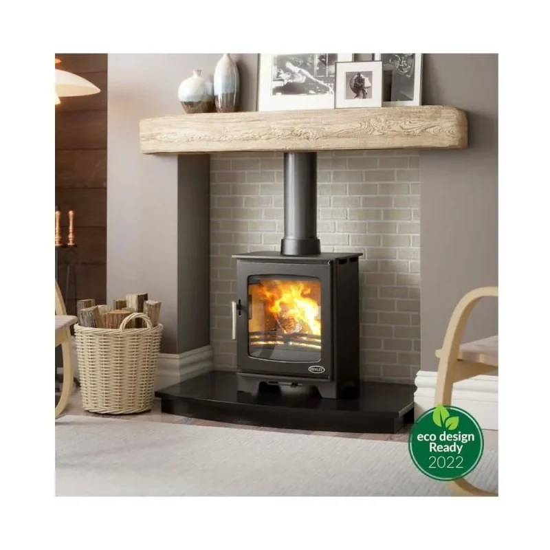 hazelwood compact matt black wood stove eco friendly heating