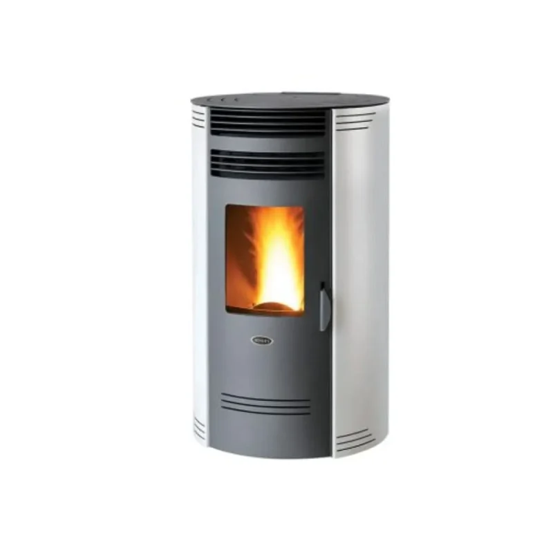 henley bio 80 6 7kw white wood pellet stove round design