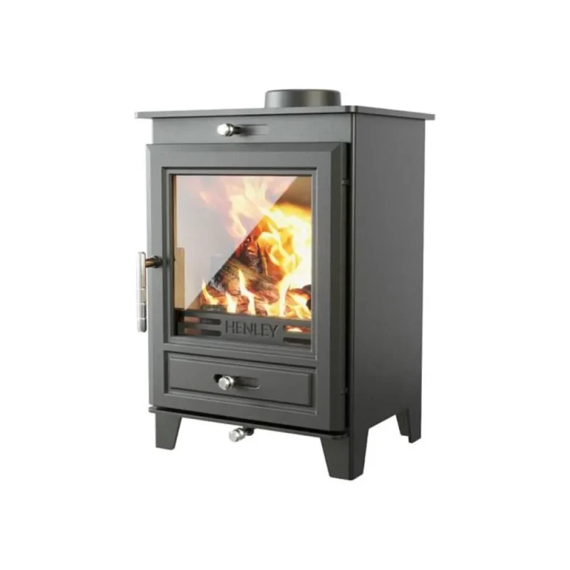 henley glenwood 5kw multi fuel eco stove matt black st446