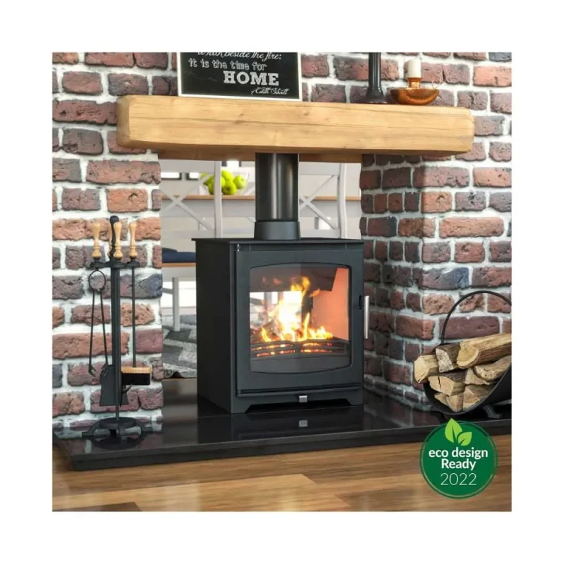 henley hazelwood double sided eco wood burner matt black st230