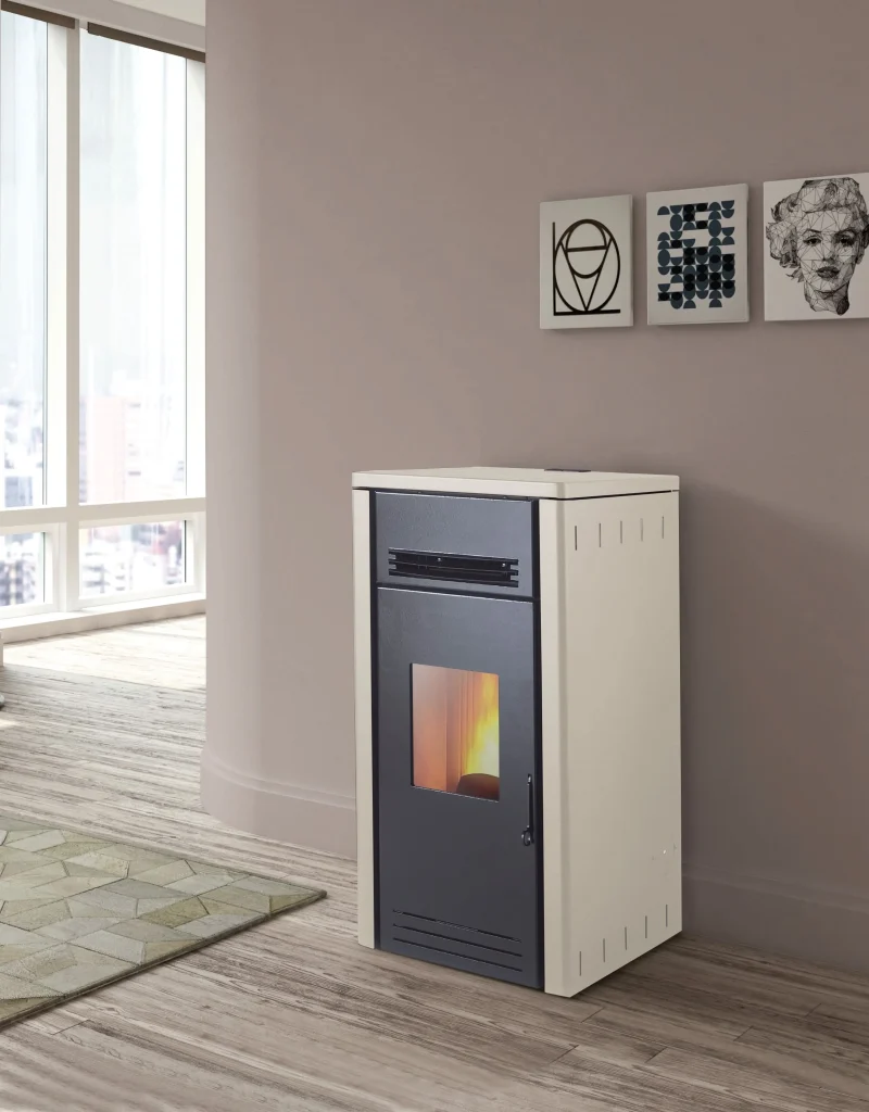 horus calore 13d2 wood pellet stove 12kw cream duo ductable scaled