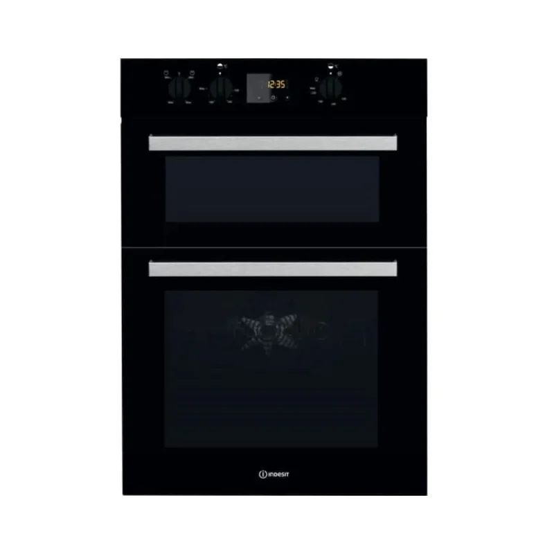 indesit double oven in black idd 6340 bl