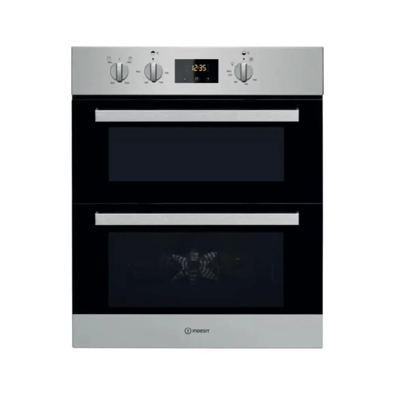 indesit stainless steel double oven idu 6340