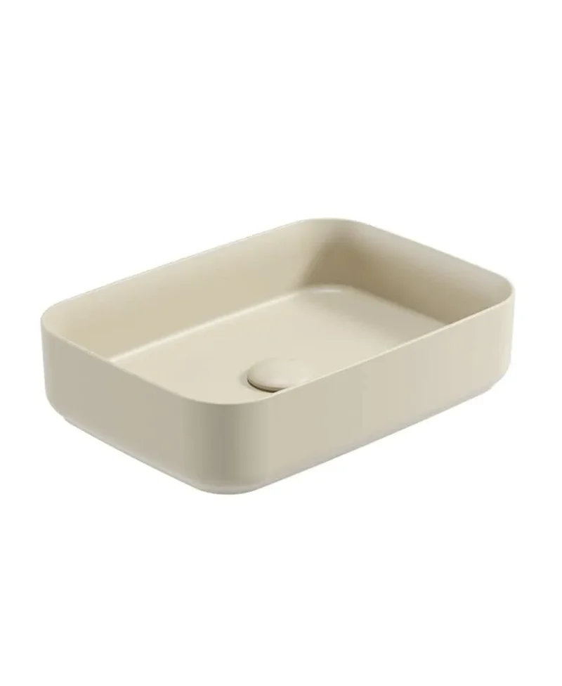 ivory avanti 50cm ceramic basin with click clack waste