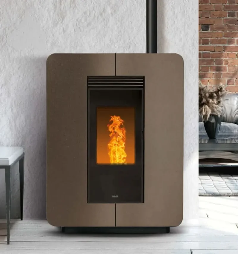 klover astra turbo steel 9 7kw bronze wood pellet stove