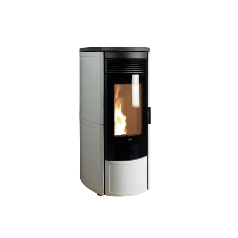 klover omega plus wood pellet stove 12 1kw ivory klompaiv