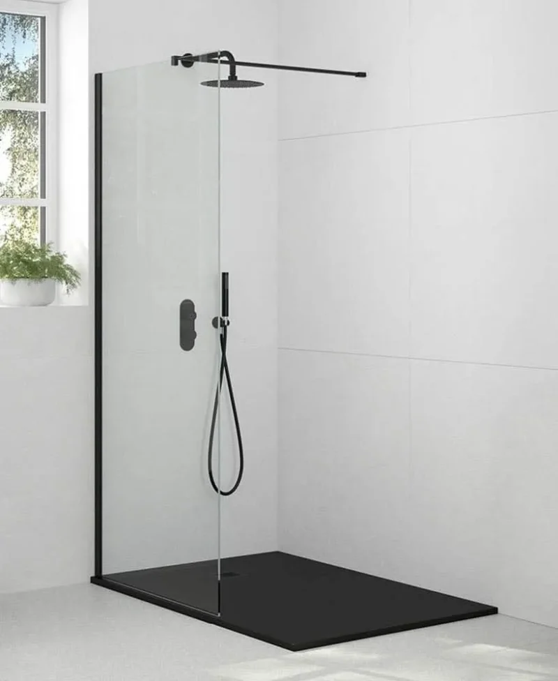 matt black 800mm wetroom panel awrp0800mb sonas