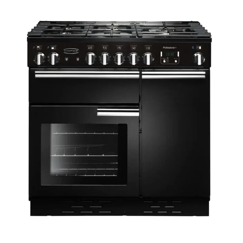 rangemaster 90 professional plus natural gas cooker black w chrome trim