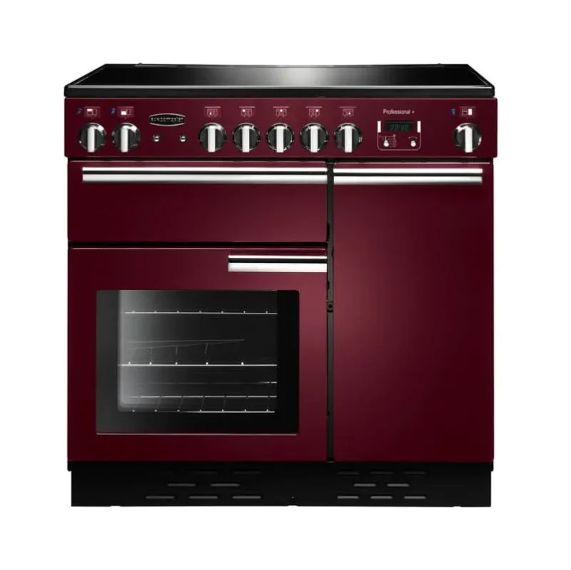 rangemaster 90cm ceramic range cooker cranberry chrome prop90eccy c