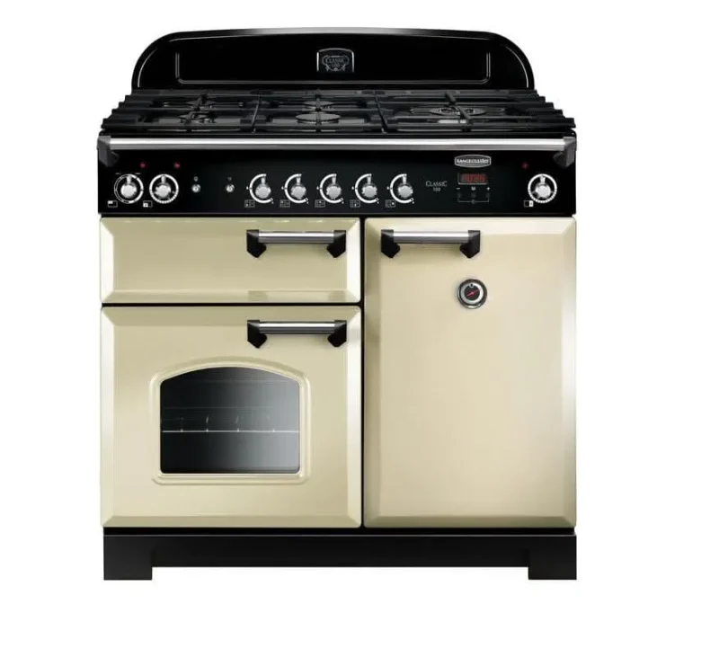 rangemaster classic 100 cream stove natural gas chrome trim cla100ngfcr c