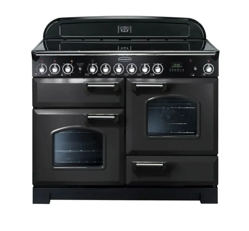 rangemaster classic 110 ceramic cooker charcoal black chrome trim