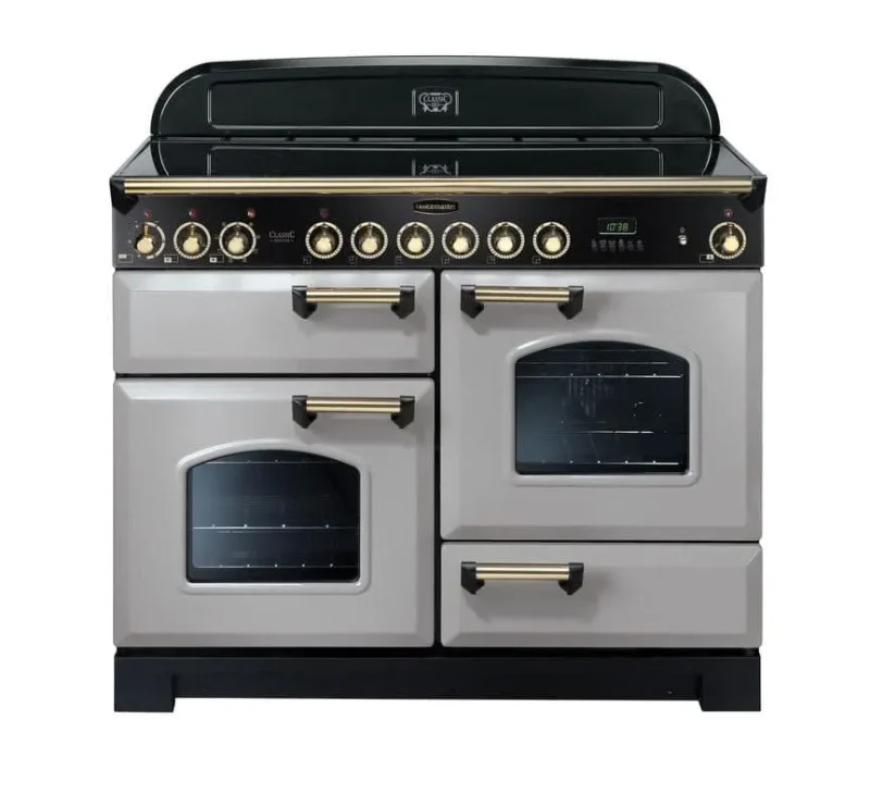 rangemaster classic 110 ceramic cooker royal pearl brass trim