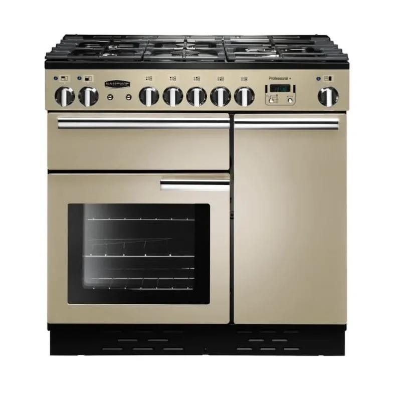 rangemaster dual fuel range cooker cream chrome trim prop90dffcr c