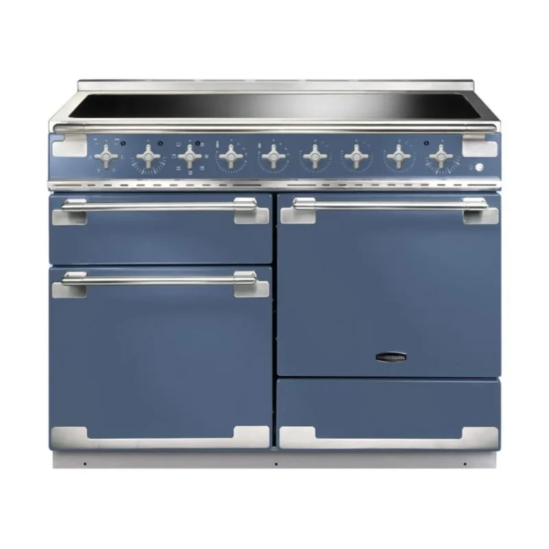 rangemaster elise 110 dual fuel range stone blue chrome trim