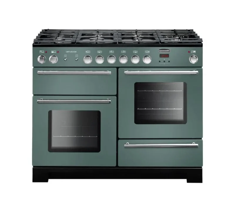 rangemaster infusion 110 dual fuel mineral green chrome trim inf110dffmg