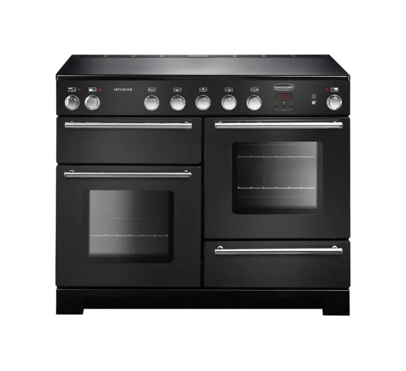 rangemaster infusion 110 induction cooktop charcoal black with chrome trim