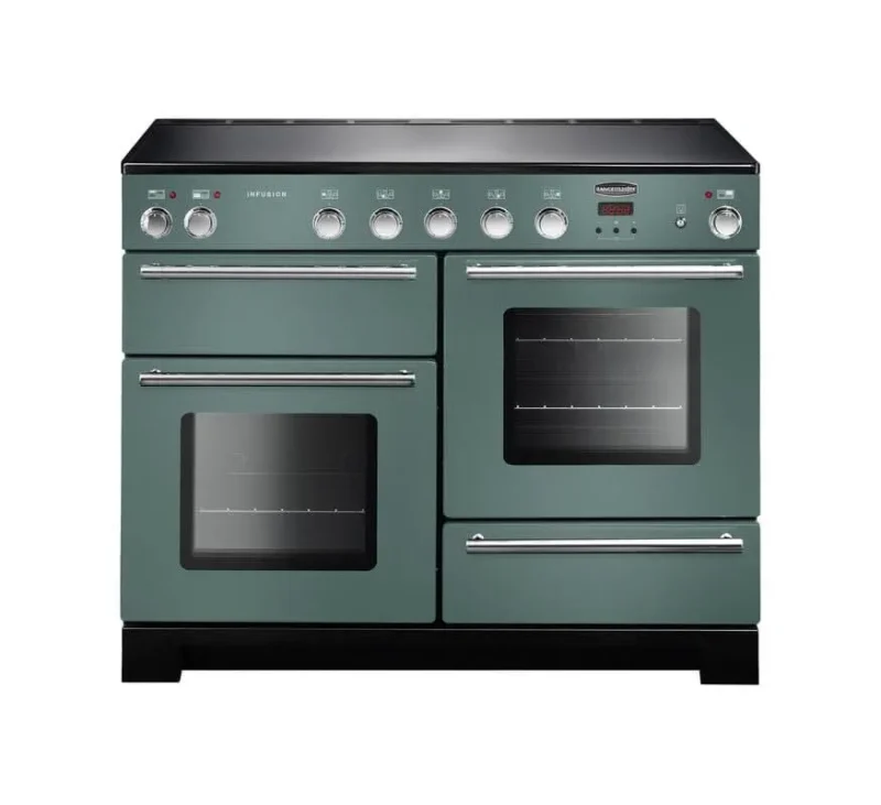 rangemaster infusion 110 induction cooktop mineral green chrome trim