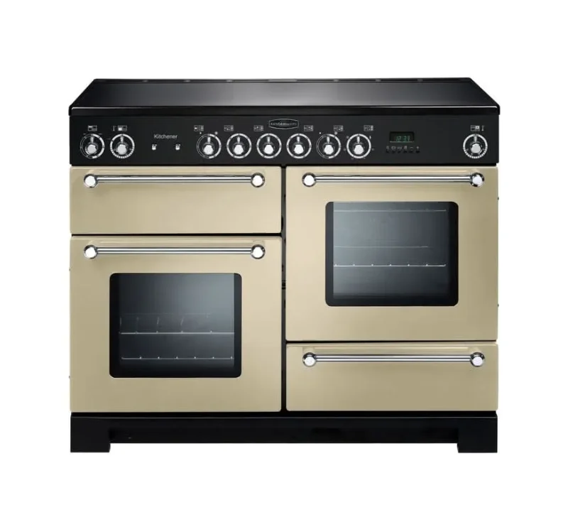 rangemaster kitchener 110 ceramic cream hob with chrome trim