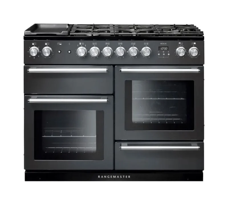 rangemaster nexus 110 dual fuel cooker slate chrome trim