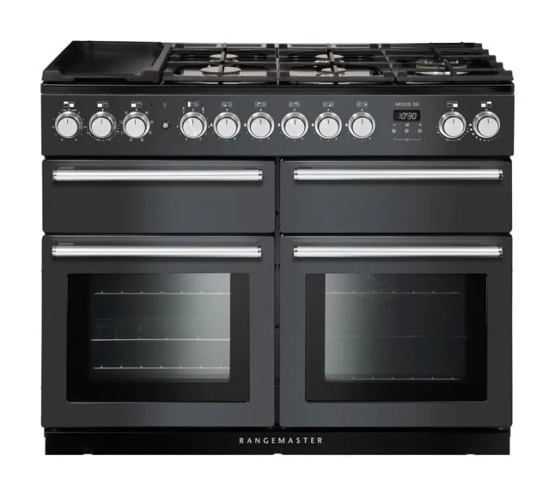 rangemaster nexus se 110 dual fuel cooker slate chrome trim