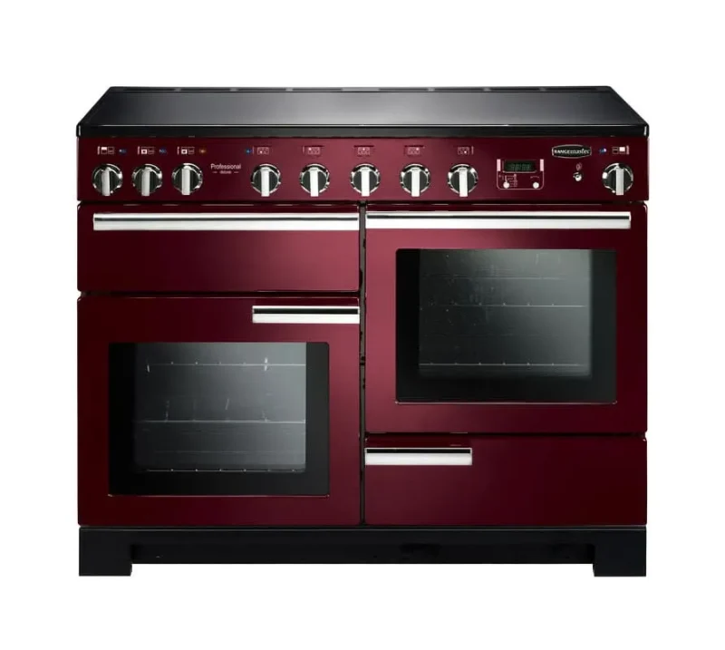 rangemaster professional 110 induction cooktop cranberry with chrome trim pdl110eicy c