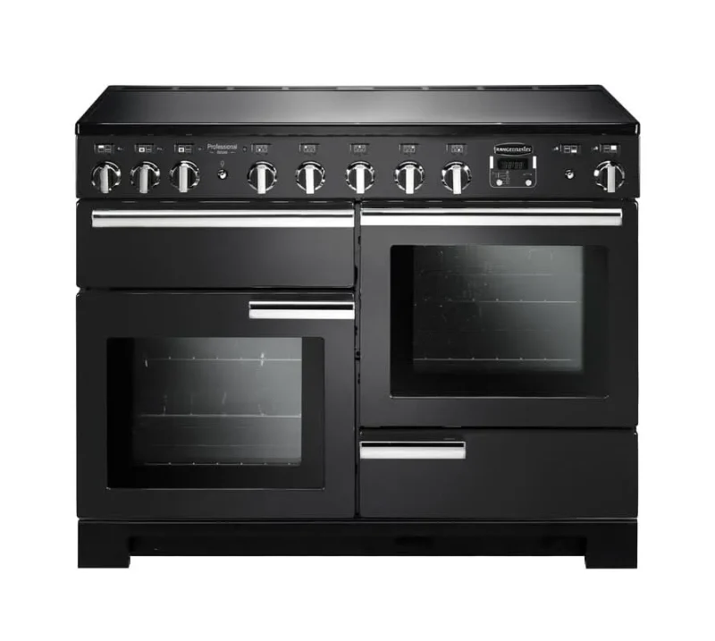 rangemaster professional deluxe 110 induction cooktop charcoal black with chrome trim