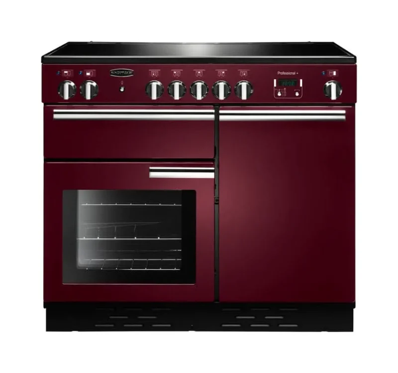 rangemaster professional plus 100 ceramic cooker cranberry with chrome trim