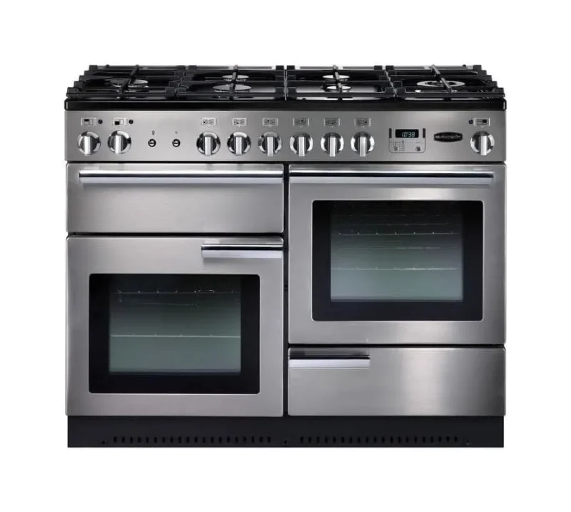 rangemaster professional plus 110 dual fuel range cooker stainless steel chrome trim