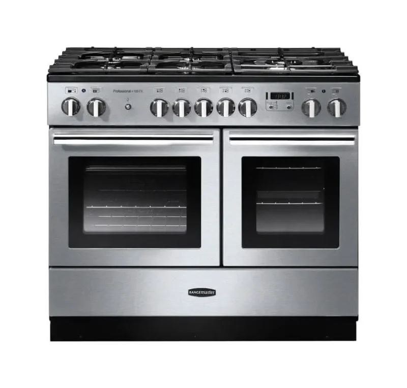 rangemaster professional plus fx 100 dual fuel stainless steel chrome trim