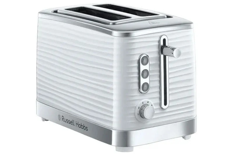 russell hobbs inspire 2 slice toaster white high gloss finish