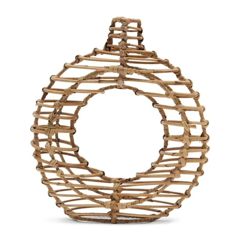 rustic rattan round vase