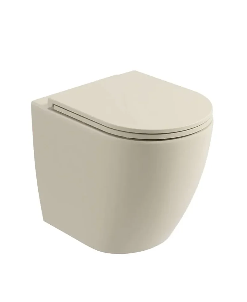 sonas avanti ivory rimless back to wall toilet seat