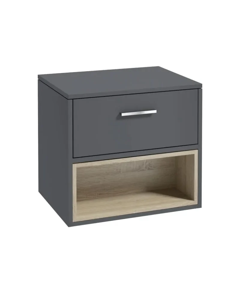 sonas malm 60cm midnight grey basin w chrome handle cmal60ctmg