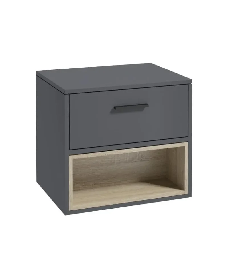 sonas malm 60cm midnight grey basin w matt black handle