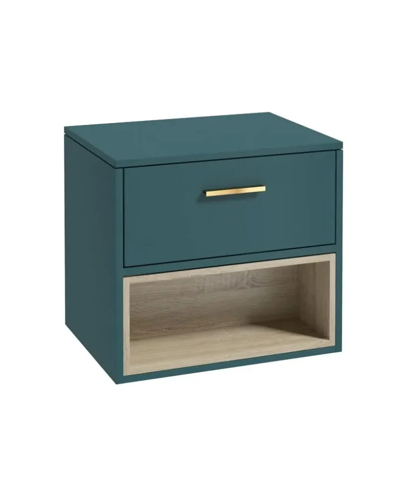 sonas malm 60cm ocean blue basin w brushed gold handle gmal60ctob